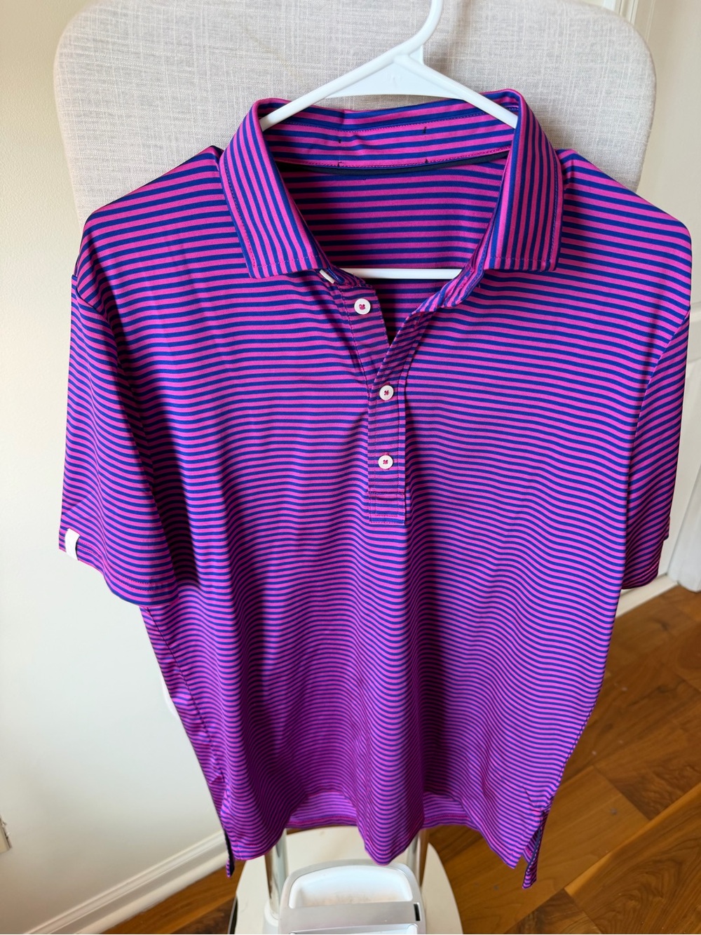 RLX Ralph Lauren Purple and Pink Striped Polo